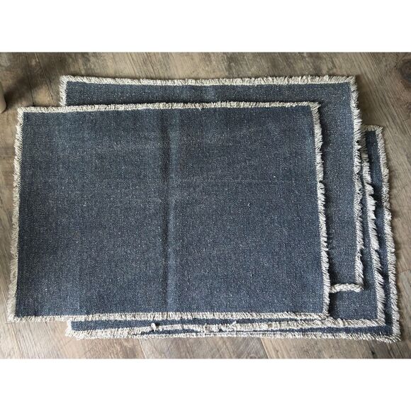 KIRKLAND'S Pines BY Home Wear Set Of 4 Piana w/Frayed Edge 13"x19" Placemats - Picture 1 of 3